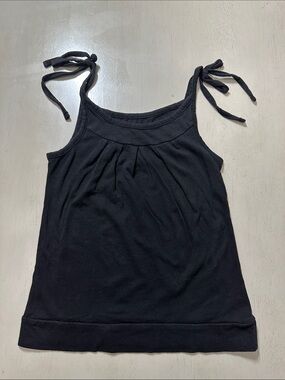 Old Navy Girls Black Tie Strap Tank Top Cami - Child Small 6-7 - Great Cond